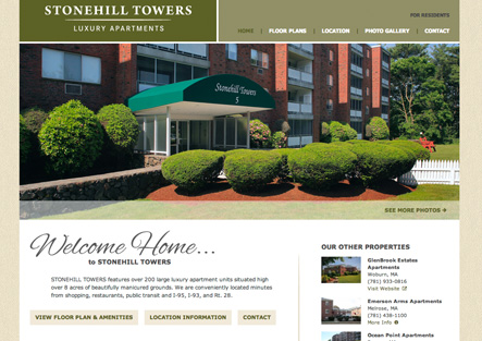 Screenshot of Wakefield Investments Properties' Home Page
